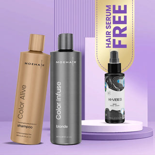 Color Infuse Blonde Toner and Color Alive Shampoo Combo Moehair USA