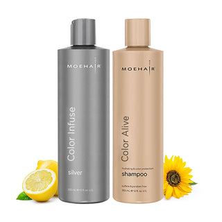 12 Oz - Color Safe Shampoo with Color Toner - Silver Color - Combo