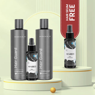 Pack of Hair Guard Shampoo & Conditioner with Hi-Vibes Serum Moehair USA
