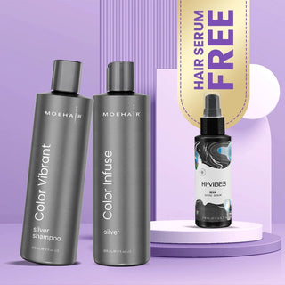 Color Vibrant Silver Shampoo and Color Infuse Silver Combo Moehair USA