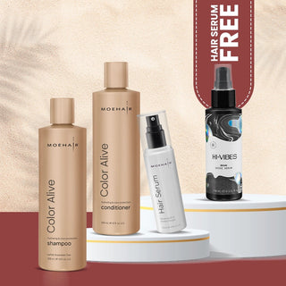 Pack of Color Alive Shampoo & Conditioner with Hair Serum Moehair USA