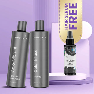 Color Vibrant Blonde Shampoo and Color Infuse Blonde Toner Combo Moehair USA