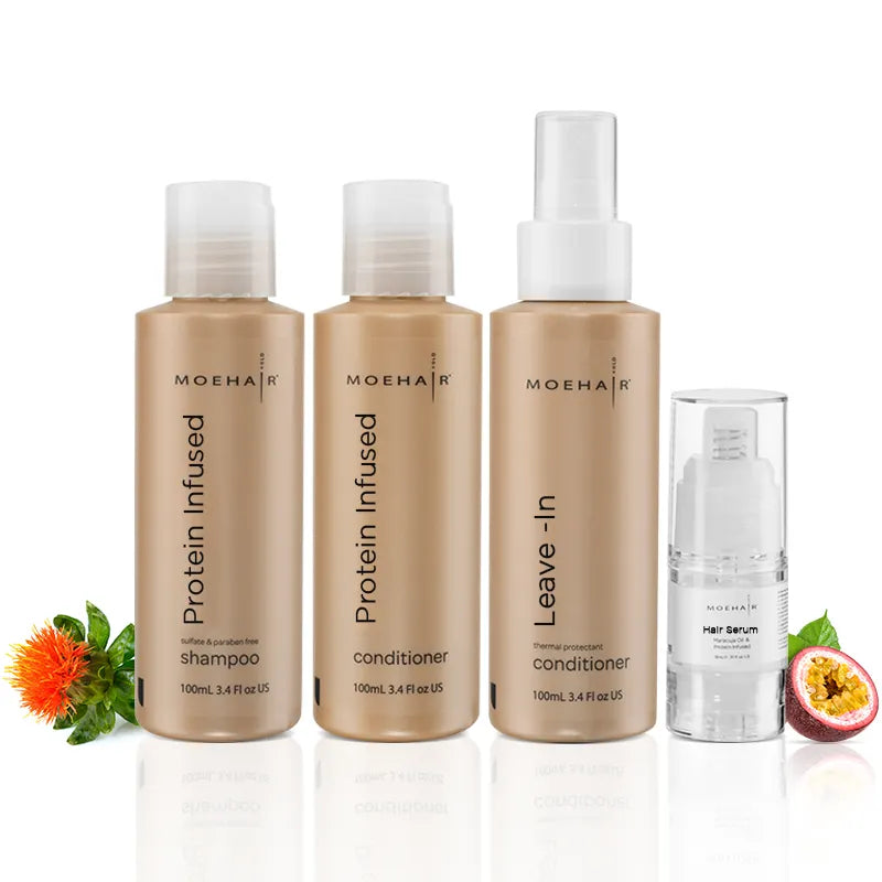 Shampoo, Conditioner with Leave-in Conditioner and Hair Serum