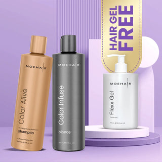 Combo of Color Alive Shampoo and Blonde toner with free Hair Gel