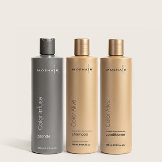 Pack of Color Alive Shampoo and Conditioner with Color Infuse Blonde Toner Moehair USA
