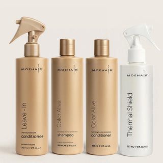 Pack of Color Alive Shampoo and Conditioner with Leave in Conditioner & Thermal Shield Moehair USA