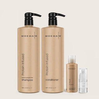 Pack of Protein Infused Shampoo & Conditioner with Mini Hair Serum & Mask Moehair USA