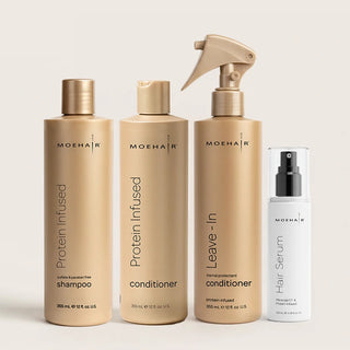 Protein Infused Shampoo and Conditioner with Leave-In Conditioner & Hair Serum Moehair USA