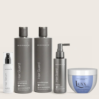 Pack of Hair Guard Shampoo, Conditioner & Tonic with Luxx Deep Conditioning Mask & Serum Moehair USA
