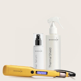 Hair Straightener, Serum & Hair Brush Trio Moehair USA
