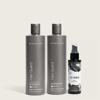 Pack of Hair Guard Shampoo & Conditioner with Hi-Vibes Serum Moehair USA