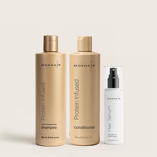 Pack of Protein Infused Shampoo & Conditioner with Hair Serum Moehair USA