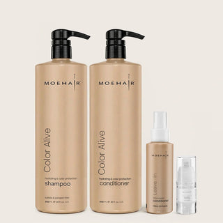 Pack of Color Alive Shampoo & Conditioner with Mini Leave-in Conditioner & Hair Serum Moehair USA