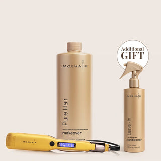 Moehair Pure Hair Makeover and Hair Straightener Combo Moehair USA