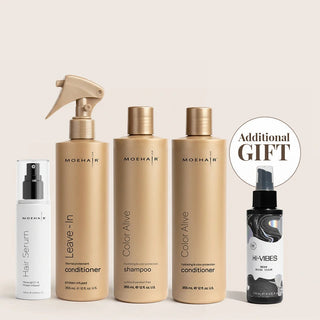 Pack of Color Alive Shampoo and Conditioner with Hair Serum & Leave In Conditioner Moehair USA
