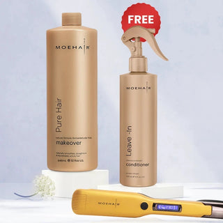 Moehair Pure Hair Makeover and Hair Straightener Combo Moehair USA