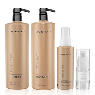 Pack of Color Alive Shampoo & Conditioner with Mini Leave-in Conditioner & Hair Serum Moehair USA