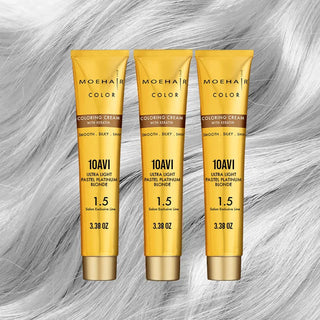 10AVI Ultra Light Pastel Platinum Blonde Hair Color Moehair USA