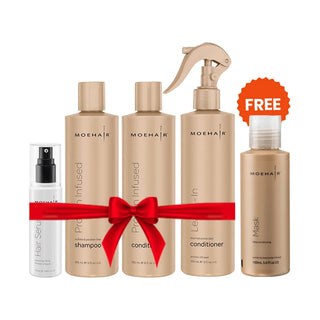 Pack of Protein Shampoo, Conditioner & Hair Serum with free hair mask 