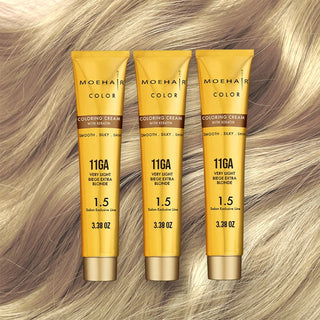 11GA Very Light Beige Extra Blonde Hair Color Moehair USA