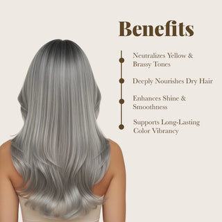 Pack of Color Infuse Silver and Color Vibrant Silver Shampoo with Luxx Violet Deep Conditioning Mask Moehair USA