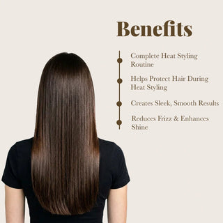 Hair Straightener, Thermal Shield, Hair Serum & Hair Brush Set Moehair USA