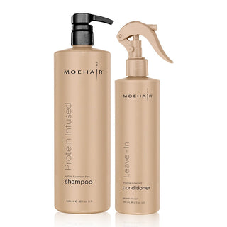 Protein Infused Shampoo & Leave-In Conditioner Combo Moehair USA