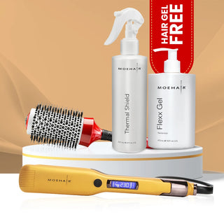 Combo of Thermal Shield, Hair Brush, Hair Straightener with free Hair Gel