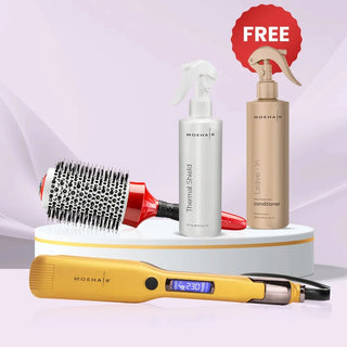 Hair Straightener, Thermal Shield & Hair Brush Trio Moehair USA