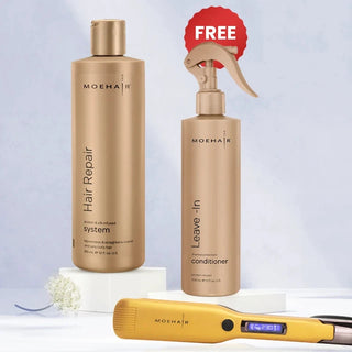 Moehair Hair Repair System and Hair Straightener Combo Moehair USA