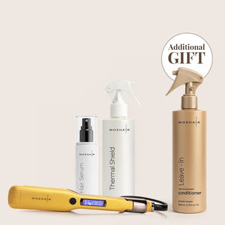 Hair Straightener & Thermal Shield & Hair Serum Trio Moehair USA