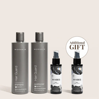 Pack of Hair Guard Shampoo & Conditioner with Hi-Vibes Serum Moehair USA