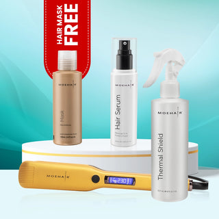 Pack of Hair Serum, Thermal Shield & Hair straightener with free hair mask