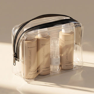 Protein-Infused Shampoo, Conditioner with Leave-in Conditioner and Hair Serum Travel Kit Moehair USA
