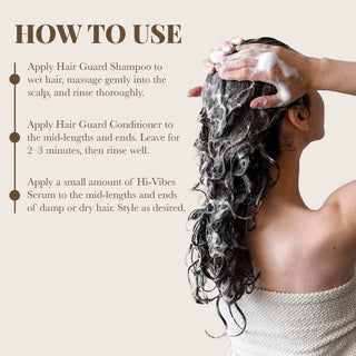 Pack of Hair Guard Shampoo & Conditioner with Hi-Vibes Serum Moehair USA