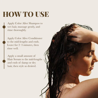 Pack of Color Alive Shampoo & Conditioner with Hair Serum Moehair USA