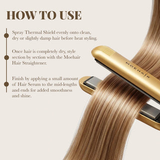 Hair Straightener & Thermal Shield & Hair Serum Trio Moehair USA