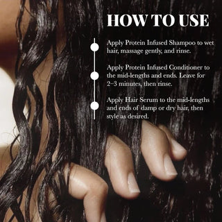 Pack of Protein Infused Shampoo & Conditioner with Hair Serum Moehair USA