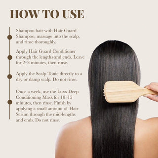 Pack of Hair Guard Shampoo, Conditioner & Tonic with Luxx Deep Conditioning Mask & Serum Moehair USA