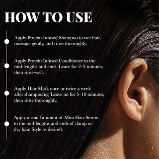 Pack of Protein Infused Shampoo & Conditioner with Mini Hair Serum & Mask Moehair USA