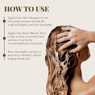 Color Infuse Blonde Toner and Color Alive Shampoo Combo Moehair USA