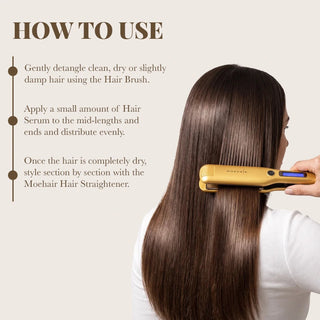 Hair Straightener, Serum & Hair Brush Trio Moehair USA