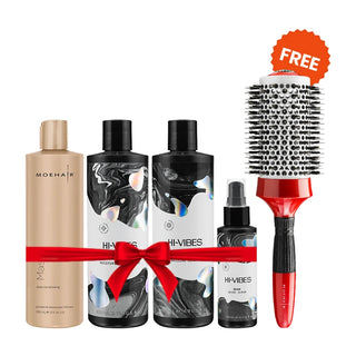 Trio Pack - Vegan Shampoo, conditioner & serum with Free Hair Brush