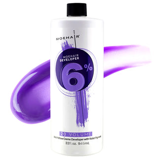 32 Oz - 20 Vol. Hair Developer | Hair Color Essentials | Moehair 6% - Hydrogen Peroxide | Anti Yellow Creme Developer with Violet Pigment