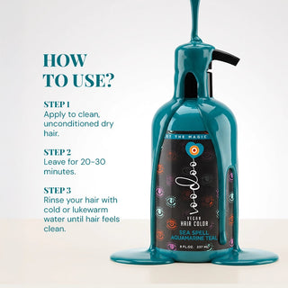 Vegan - Semi Permanent Hair Dye - Sea Spell Aquamarine Teal Hair Color Moehair USA Inc.