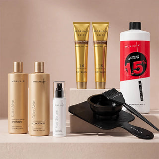 Moehair Permanent Hair Color Kit with Developer, 2 Color Tubes & Aftercare Moehair USA Inc.
