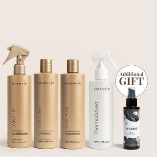 Pack of Color Alive Shampoo and Conditioner with Leave in Conditioner & Thermal Shield Moehair USA