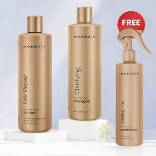 Hair Repair System and Clarifying Shampoo Combo Moehair USA