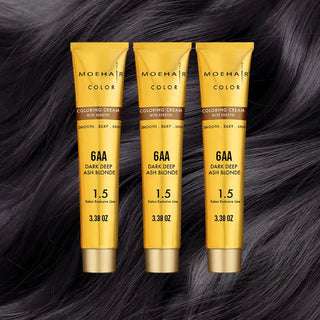 6AA - Dark Deep Ash Blonde Hair Color - Permanent Hair Dye Moehair USA