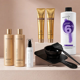 Moehair Permanent Hair Color Kit with Developer, 2 Color Tubes & Aftercare Moehair USA Inc.